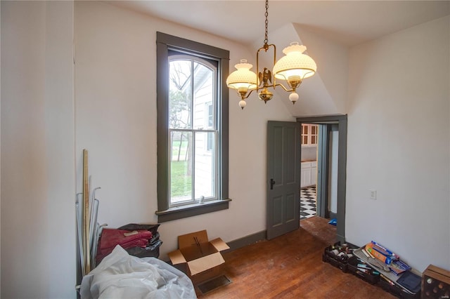 1508 State Route 140, Smithboro, IL 62284 - entrance foyer featuring a chandelier and dark wood-style flooring