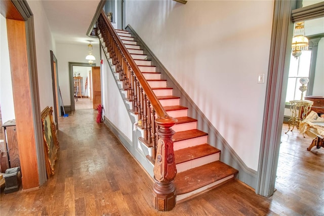 1508 State Route 140, Smithboro, IL 62284 - stairway with wood finished floors and baseboards