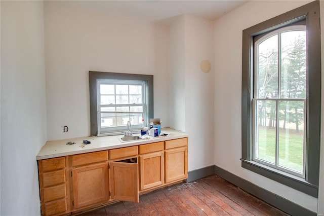 1508 State Route 140, Smithboro, IL 62284 - bar featuring healthy amount of natural light, hardwood / wood-style floors, and a sink