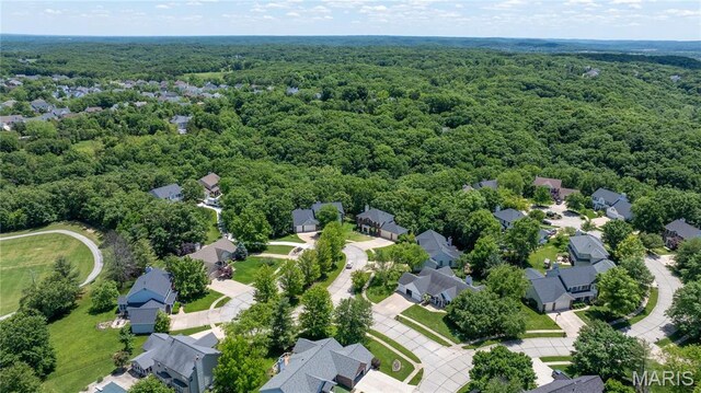 16112 Ridgewoods Manor Cir, Ellisville, MO 63038 - aerial view of residential area with a forest