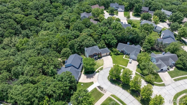 16112 Ridgewoods Manor Cir, Ellisville, MO 63038 - aerial view of residential area with a forest