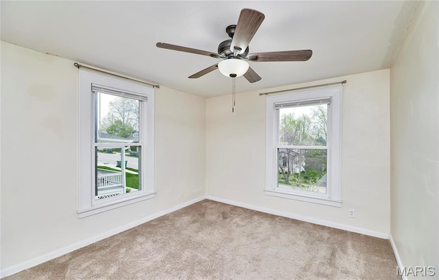 840 Marshall Ave, Saint Louis, MO 63119 - carpeted empty room featuring baseboards and ceiling fan