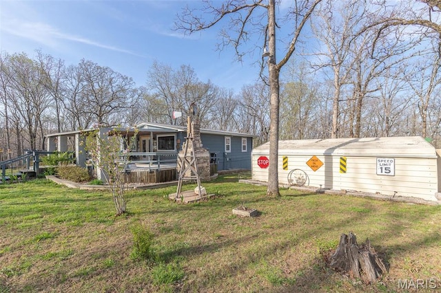 345 Johns Branch Rd, Wappapello, MO 63966 - view of grassy yard featuring covered porch
