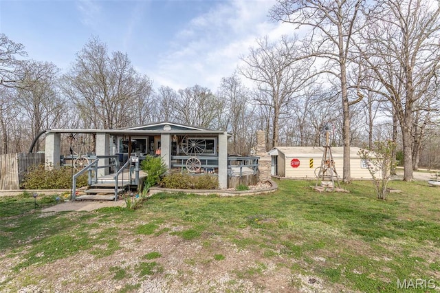 345 Johns Branch Rd, Wappapello, MO 63966 - view of front of home with covered porch and an outbuilding