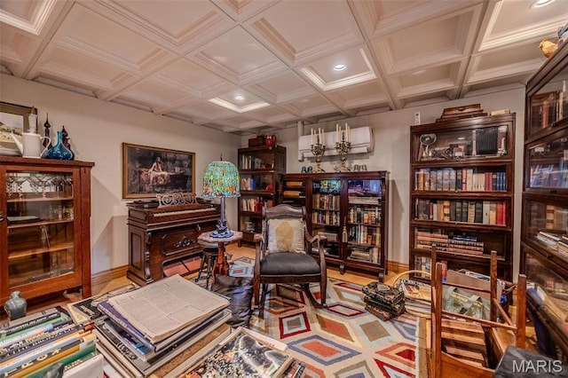 20955 Rye Ln, Richland, MO 65556 - living area featuring recessed lighting and coffered ceiling
