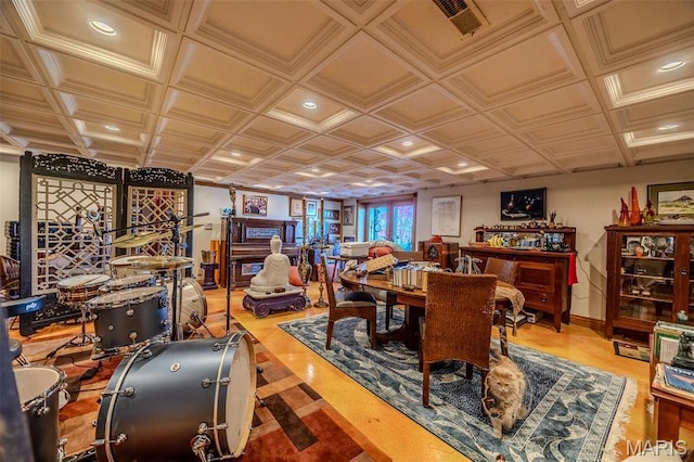 20955 Rye Ln, Richland, MO 65556 - home office featuring recessed lighting and an ornate ceiling