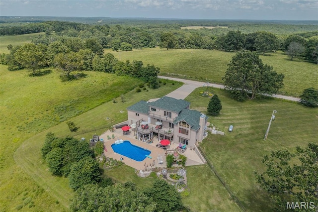 20955 Rye Ln, Richland, MO 65556 - aerial view of sparsely populated area featuring a pool