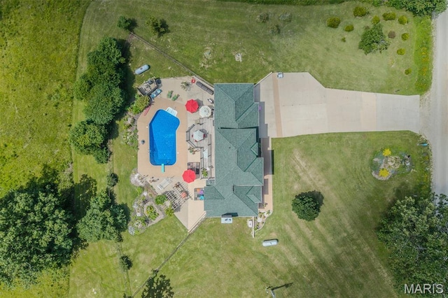 20955 Rye Ln, Richland, MO 65556 - drone / aerial view of a pool area