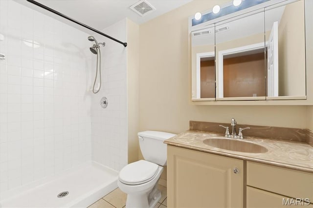 13374 Wintergreen Estates Dr, Fenton, MO 63026 - full bathroom featuring vanity, a tile shower, and tile patterned floors