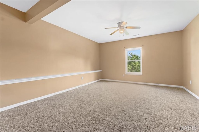 13374 Wintergreen Estates Dr, Fenton, MO 63026 - carpeted empty room with a ceiling fan and baseboards