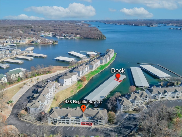 aerial view of a large body of water