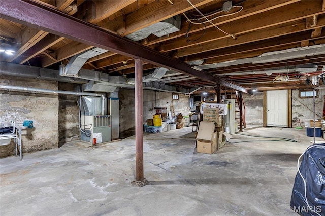 399 Roberts St, Saint Genevieve, MO 63670 - unfinished basement featuring heating unit