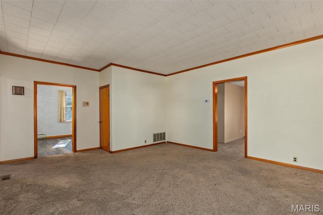 204 E 3rd N St, Mount Olive, IL 62069 - empty room with carpet flooring, crown molding, and baseboards