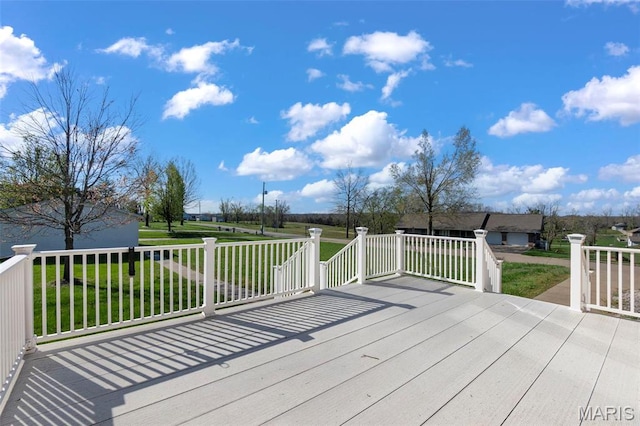 413 Huber Rd, Perryville, MO 63775 - wooden deck featuring a lawn