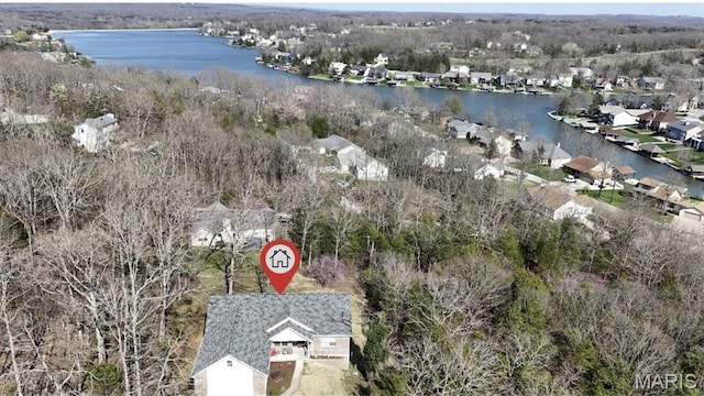 12 Sumter Dr, Hillsboro, MO 63050 - aerial view of property and surrounding area with a large body of water and nearby suburban area