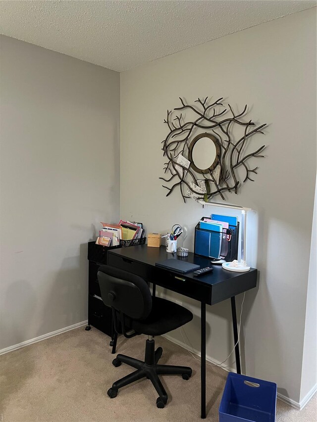 572 Coeur De Royale Unit 103, Creve Coeur, MO 63141 - home office featuring carpet flooring, a textured ceiling, and baseboards