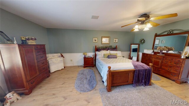 705 Linder Blvd, Greenville, IL 62246 - bedroom featuring light wood-type flooring and a ceiling fan