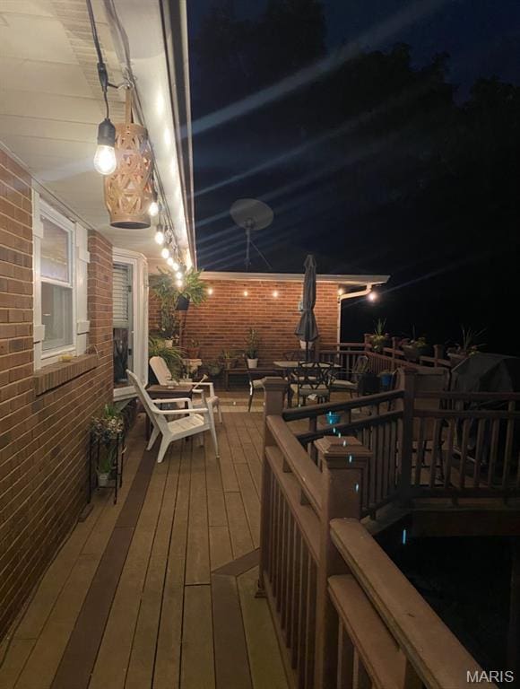 705 Linder Blvd, Greenville, IL 62246 - view of deck at twilight