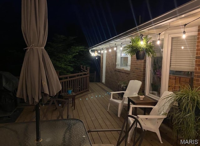 705 Linder Blvd, Greenville, IL 62246 - view of deck at twilight