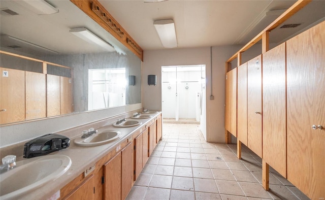 full bathroom featuring double vanity
