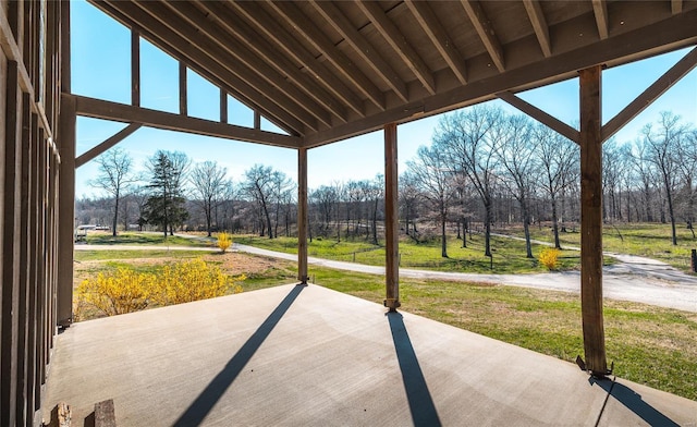 view of patio with view of scattered trees