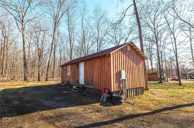 view of outbuilding featuring entry steps