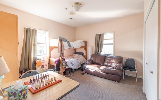 bedroom featuring carpet flooring