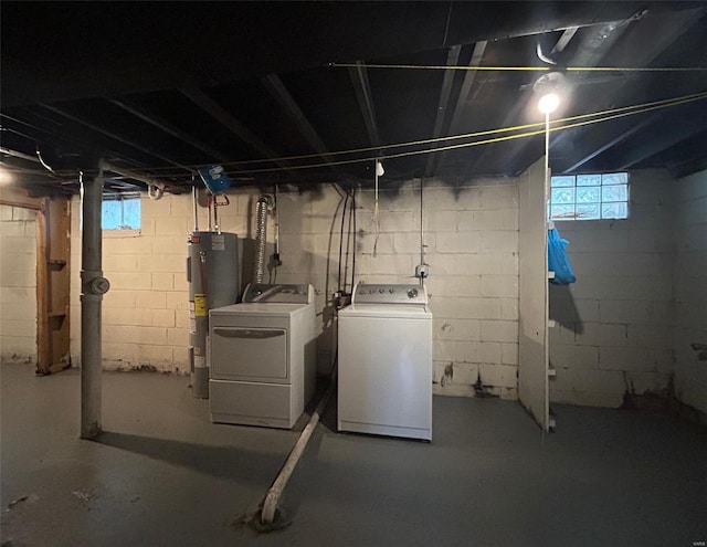 4232 Jennings Station Rd, Saint Louis, MO 63121 - basement with water heater and washing machine and dryer
