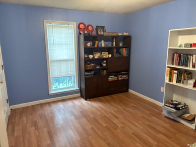 interior space featuring wood finished floors and baseboards