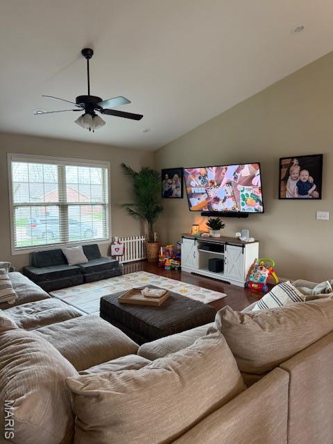 1607 Enterprise Ct, Jackson, MO 63755 - living area featuring ceiling fan and lofted ceiling