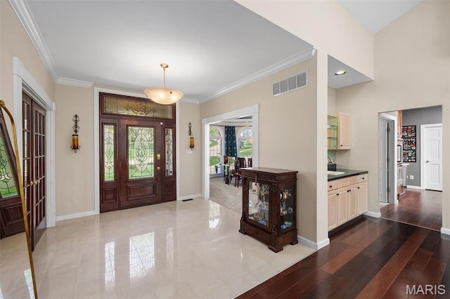 1416 Haarman Oak Dr, Wildwood, MO 63005 - foyer entrance featuring ornamental molding and baseboards