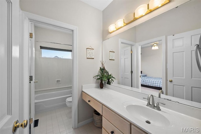 1416 Haarman Oak Dr, Wildwood, MO 63005 - ensuite bathroom with vanity, tile patterned flooring, and tub / shower combination