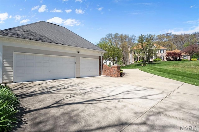 1416 Haarman Oak Dr, Wildwood, MO 63005 - view of home's exterior featuring concrete driveway, a lawn, and brick siding