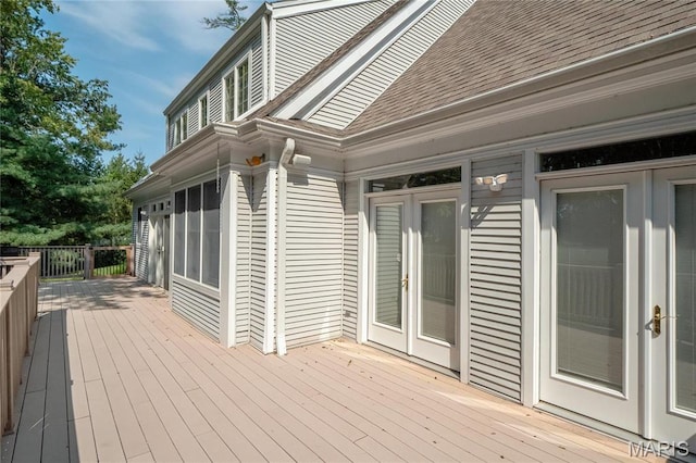 deck with french doors