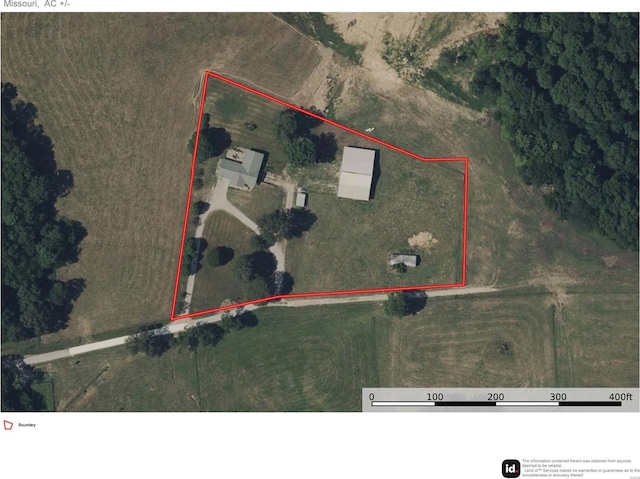 634 Ccam Rose Ln, Perryville, MO 63775 - aerial map of property and surrounding area with property parcel outlined