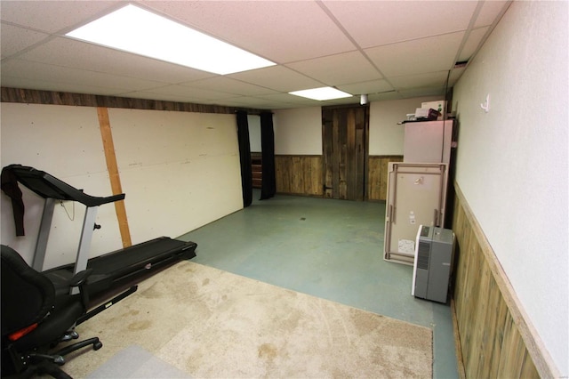 634 Ccam Rose Ln, Perryville, MO 63775 - finished basement featuring a paneled ceiling, wainscoting, and wooden walls