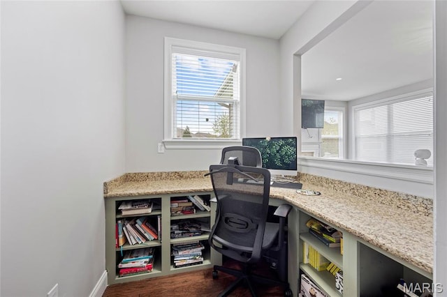 351 Oak Stand Ct, Chesterfield, MO 63005 - office area featuring plenty of natural light and wood finished floors