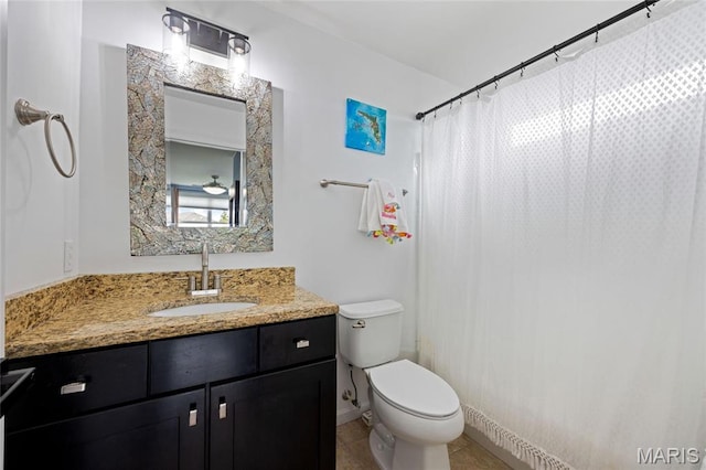351 Oak Stand Ct, Chesterfield, MO 63005 - full bathroom with toilet, vanity, tile patterned floors, and curtained shower