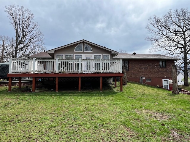 515 Rue Lamande, Bonne Terre, MO 63628 - rear view of property featuring a lawn and a deck