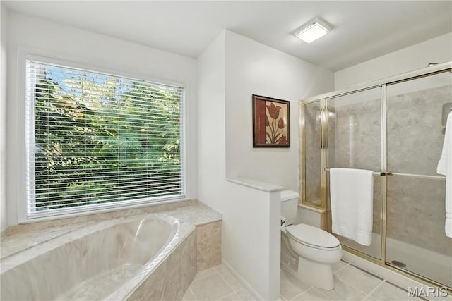 1827 Pheasant Run Dr, Maryland Heights, MO 63043 - full bathroom featuring tile patterned flooring, a bath, and an enclosed shower