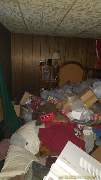 206 N 11th St, Coulterville, IL 62237 - bedroom with wood walls and an ornate ceiling