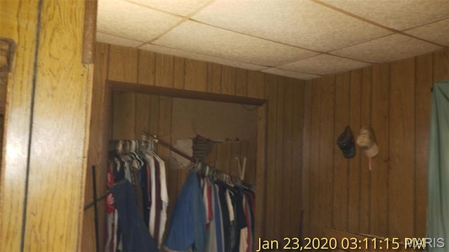 206 N 11th St, Coulterville, IL 62237 - detailed view of a paneled ceiling and wood walls