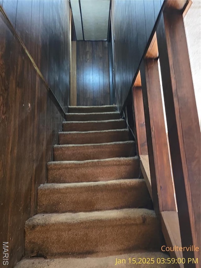 206 N 11th St, Coulterville, IL 62237 - stairway with wooden walls