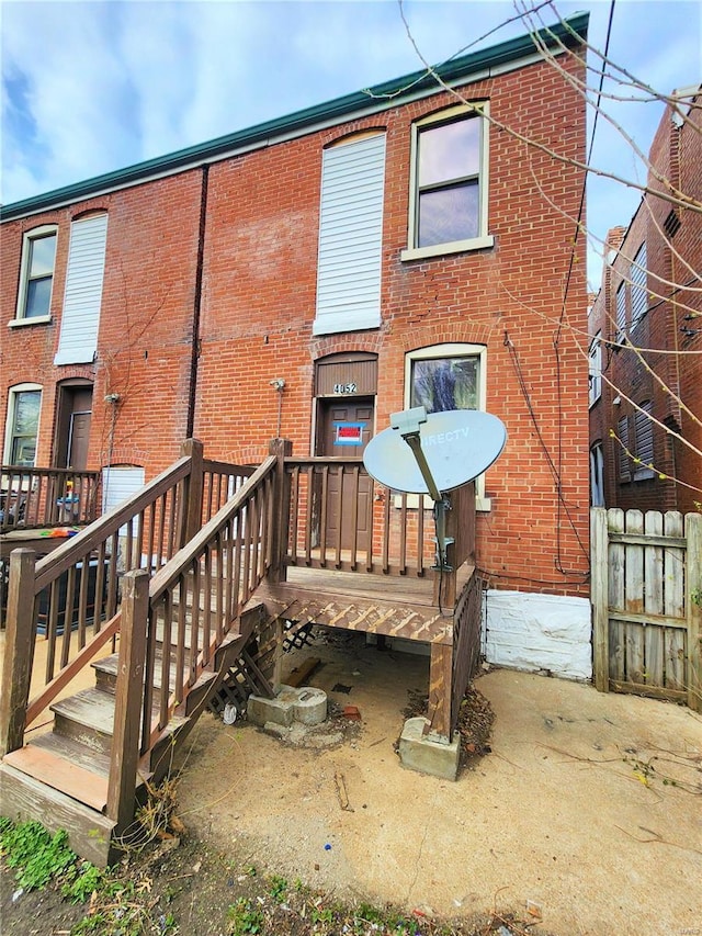 4052 Detonty St, Saint Louis, MO 63110 - rear view of property with brick siding