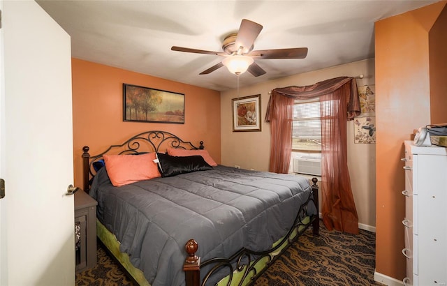 15 Allen Cir, Sunrise Beach, MO 65079 - bedroom with carpet flooring, a ceiling fan, cooling unit, and baseboards