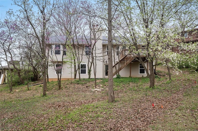 413 Oak Pl, Lake St Louis, MO 63367 - view of yard featuring a deck and stairs