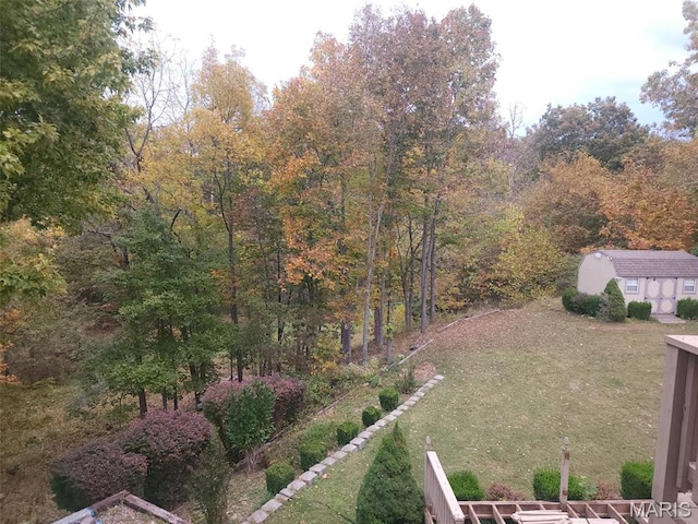 17145 Lensman Rd, Saint Robert, MO 65584 - view of green lawn with a storage unit and an outdoor structure