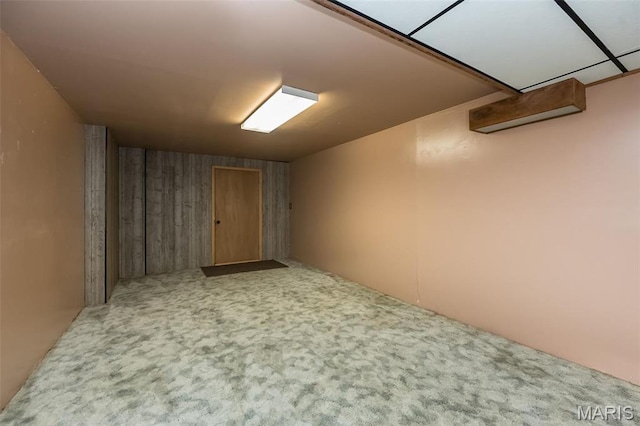 finished basement featuring carpet