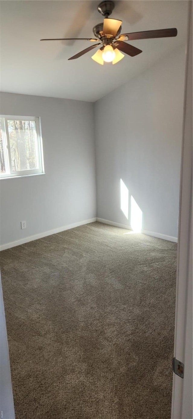 13559 Kitt Park Dr, Saint Genevieve, MO 63670 - empty room featuring carpet, baseboards, and a ceiling fan