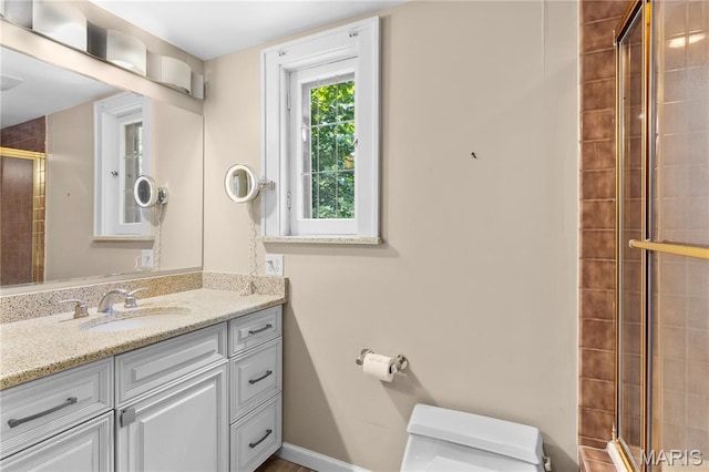 46 Broadview Dr, Clayton, MO 63105 - bathroom featuring vanity and a stall shower